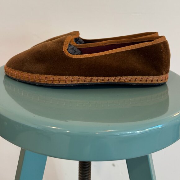 NEW Flabelus Velvet Slipper - Elinor Brown with Brown Piping Size 8 - Picture 7 of 9